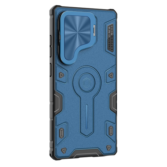 Etui do Samsung Galaxy S25 Ultra, pancerne Nillkin, CamShield Armor Prop, do MagSafe, niebieskie