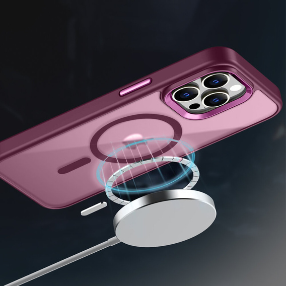 Etui do iPhone 15 Pro Max, MagColor do MagSafe, bordowe