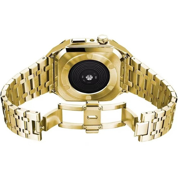 Bransoleta Stalowa z Etui do Apple Watch 7/8/9 45mm, Złota