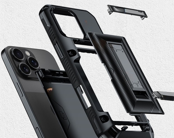 Etui do iPhone 16 Pro Max, Card Holder, czarne