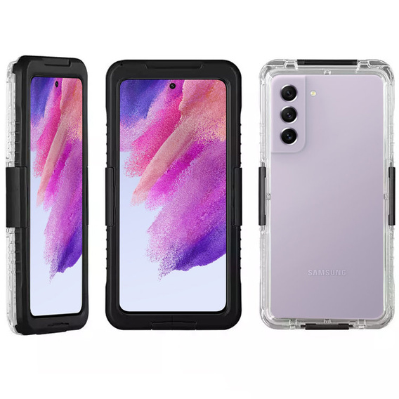 Etui Wodoodporne IP68 do Samsung Galaxy S21 FE, Przezroczyste / czarne