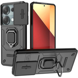 Etui do Xiaomi Redmi Note 13 Pro 4G / Xiaomi Redmi Note 14S / Xiaomi Poco M6 Pro 4G, KickStand Camera Lens, czarne
