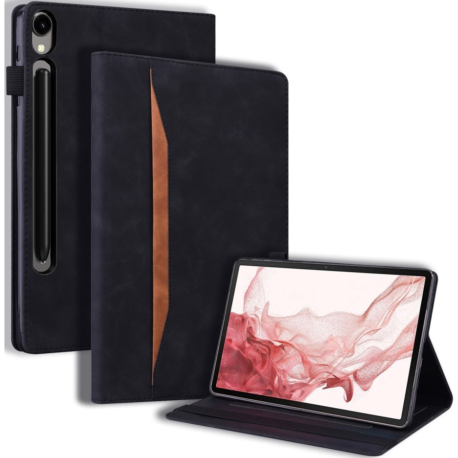 Eleganckie etui z miejscem na karty na Samsung Galaxy Tab S10 FE+ w kolroze czarnym