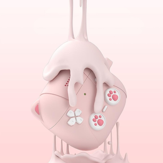 Etui pancerne na Słuchawki Apple Airpods 4, Konsola Kot, różowe