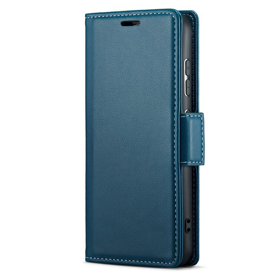 Etui do Xiaomi Redmi Note 14 5G, ERBORD Glossy Litchi, portfel z klapką, niebieskie