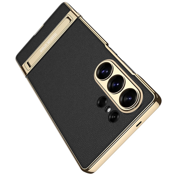 Etui do Samsung Galaxy S26 Ultra, Electro Frame Leather, z podstawką, czarne