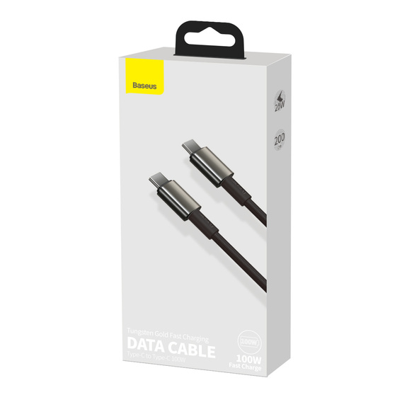 Baseus Tungsten kabel USB-C na USB-C 2 m 100 W - Czarny