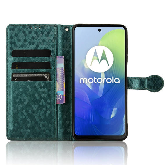 Etui z klapką do Motorola Moto G24 / G24 Power / G04, Wallet Rhombus, zielone