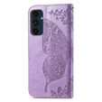 Etui z klapką do Samsung Galaxy S24 FE, Butterfly, fioletowe