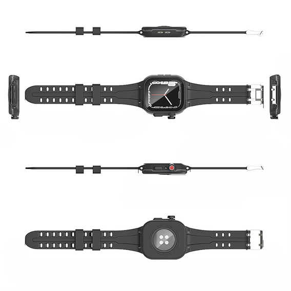 Etui SHELLBOX Waterproof IP68 do Apple Watch Series 7/8/9 45mm - Czarne