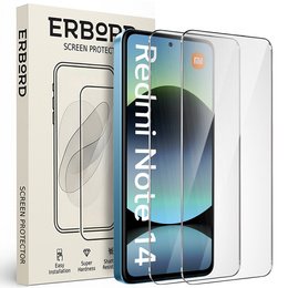 2x Szkło Hartowane do Xiaomi Redmi Note 14 5G / Poco M7 Pro 5G, ERBORD 9H Hard Glass, szybka