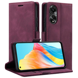 Etui do Oppo A78 4G, ERBORD Vintage portfel z klapką, czerwone