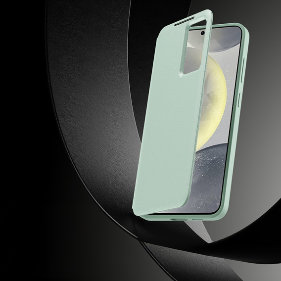 Etui do Samsung Galaxy S25 Edge – Smart View z kieszenią na kartę, zielone
