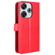 Etui z klapką do Xiaomi Redmi 13, Crazy Horse Wallet, czerwone