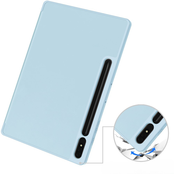 Etui do Samsung Galaxy Tab S10+ Plus, Smartcase z miejscem na rysik, niebieskie