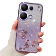 Etui do Xiaomi Redmi Note 13 Pro 4G / Xiaomi Redmi Note 14S / Xiaomi Poco M6 Pro 4G, Glitter Flower, fioletowe