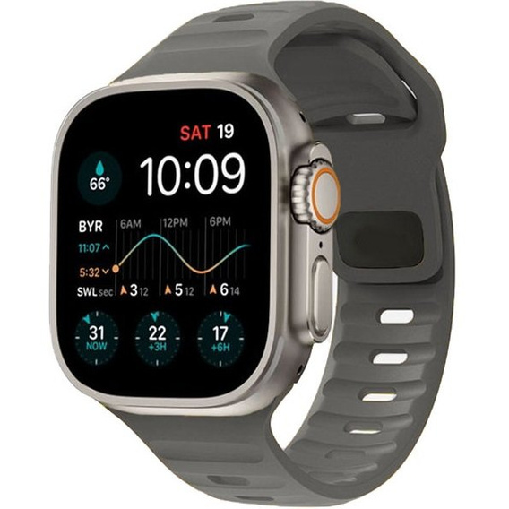Pasek Silikonowy do Apple Watch 1/2/3/4/5/6/7/8/9/10/SE/Ultra/Ultra 2 42/44/45/46/49mm, Szary
