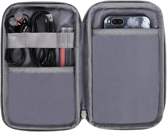 Ultralekkie etui na laptopa 13" z nadrukiem liści i dodatkową saszetką - niebieskie