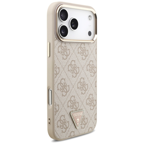 Etui GUESS do iPhone 17 Pro Max, 4G Triangle Logo MagSafe, różowe