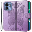 Etui z klapką do Motorola Edge 40, Butterfly, fioletowe