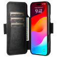 Etui z klapką 2w1 SUTENI do iPhone 17 Pro Max, do MagSafe, czarne