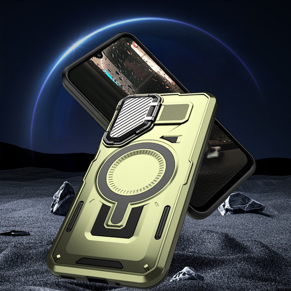 Etui do Samsung Galaxy A16 / A16 5G, Military MagSafe with camera protection, zielone
