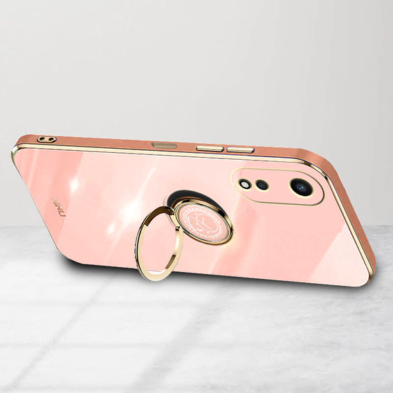 Etui do Oppo A78 5G, Electro Ring, różowe rose gold