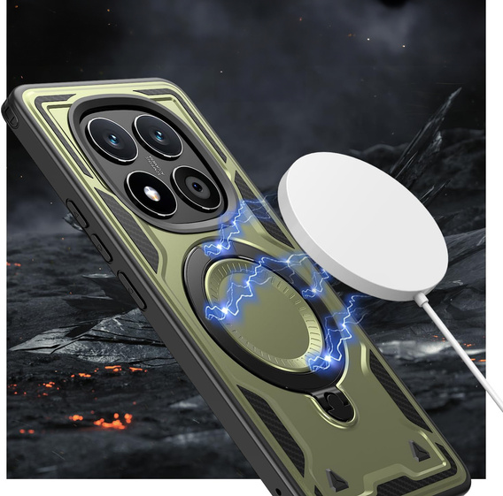 Etui magnetyczne do Xiaomi Redmi Note 15 Pro 5G, zielone