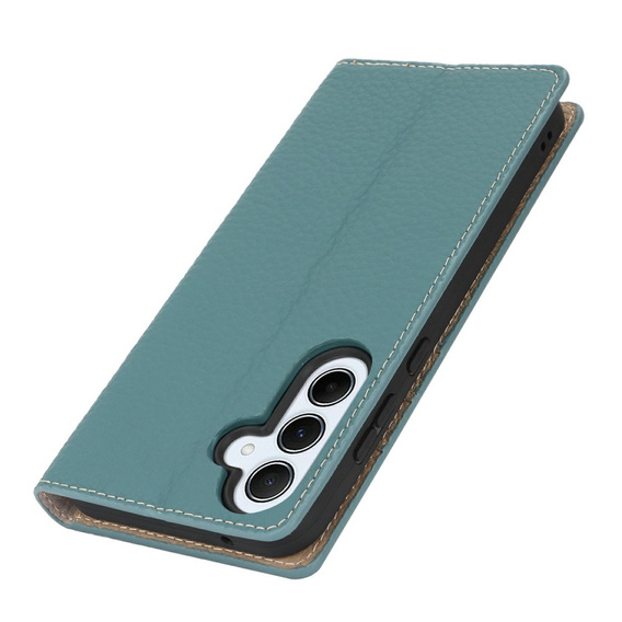 Etui z klapką do Samsung Galaxy S25+ Plus, Litchi Skin Grain, niebieskie