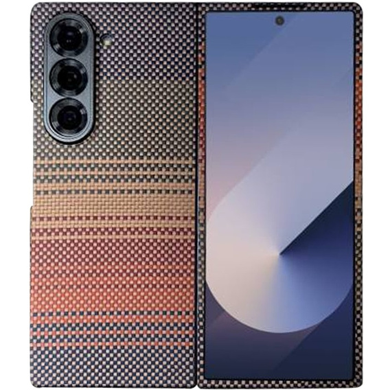 Etui do Samsung Galaxy Z Fold6 5G– magnetyczne z włókna aramidowego, pomarańczowe