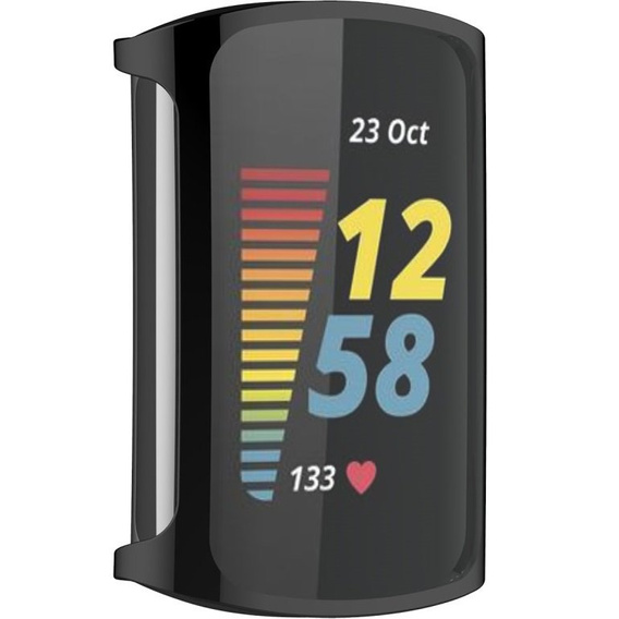 2w1 Etui z Osłoną na ekran do Fitbit Charge 5, Czarny