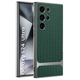 Etui do Samsung Galaxy S24 Ultra, GKK Woven Leather, zielone