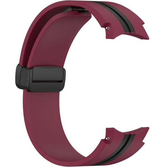 Pasek Silikonowy do Samsung Galaxy Watch 4/5/6/7/FE 40/42/43/44/45/46/47mm, Czerwony / Czarny