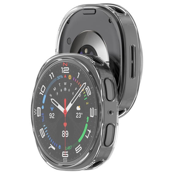2w1 Etui z Osłoną na Ekran do Samsung Galaxy Watch 8 40mm, Przezroczyste