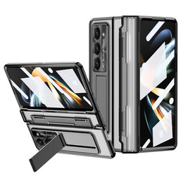 Etui do Samsung Galaxy Z Fold 5 5G, z wbudowaną szybką i podstawką, czarne