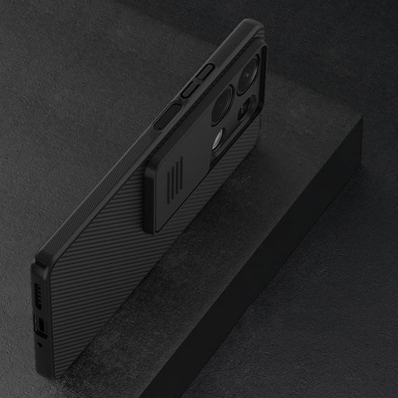 Etui do Xiaomi Redmi Note 13 5G, pancerne Nillkin, CamShield Pro, czarne + 2x Szkło hartowane 