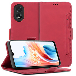 Etui z klapką do Oppo A38 4G / Oppo A18 4G, Card Slot, czerwone