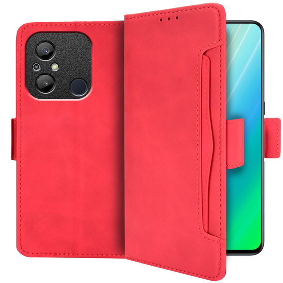 Etui z klapką do Xiaomi Redmi 12C, Card Slot, czerwone