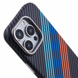 Etui do iPhone 13 Pro Max, Carbon Fiber MagSafe, granatowe