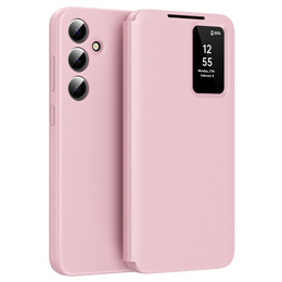 Etui z klapką do Samsung Galaxy S24, Smart View Wallet, różowe