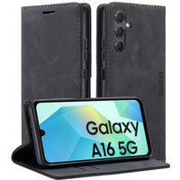 Etui do Samsung Galaxy A16, ERBORD Vintage, portfel z klapką, czarne