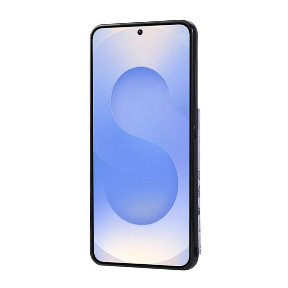 Etui do Samsung Galaxy S25 Edge – skórzane, z ochroną RFID, kieszonkami na karty, motyw róży
