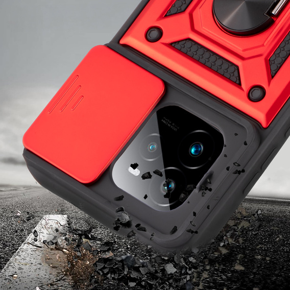Etui pancerne do Realme GT 7 Pro, CamShield Slide, czerwone