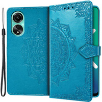 Etui z klapką do Oppo A98 5G, Mandala, niebieskie