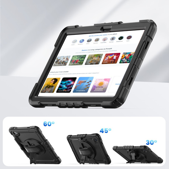Etui pancerne do Lenovo Tab M11, ochronne 360 z miejscem na rysik, czarne
