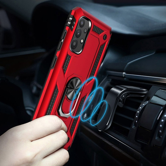 Etui pancerne do Samsung Galaxy A72 5G, Nox Case Ring, czerwone