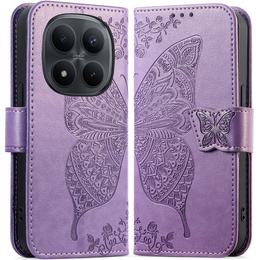 Etui z klapką do Xiaomi Redmi Note 15 5G / Poco M8 5G, Butterfly, fioletowe