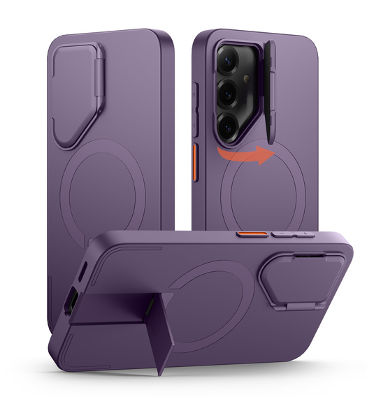 Etui do Samsung Galaxy S25, Suritch Shockproof, do MagSafe, fioletowe