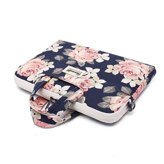 Etui Pokrowiec Torba Do Laptopa 13 14 cail / Macbook Air Pro M1 M2 M3 M4, Niebieska w kwiaty