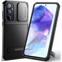 Etui do Samsung Galaxy A55 5G, Suritch Kickstand, czarne
